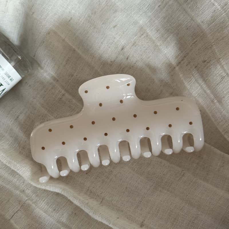 1 # White coffee polka dot large square gripper