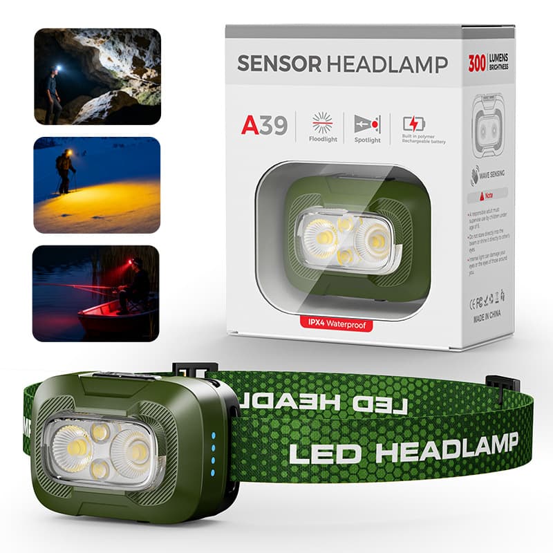 A39 green [smart sensor + white warm red light 1500 mah]