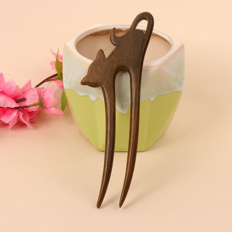 Green sandalwood hairpin---05 style (length 15cm)