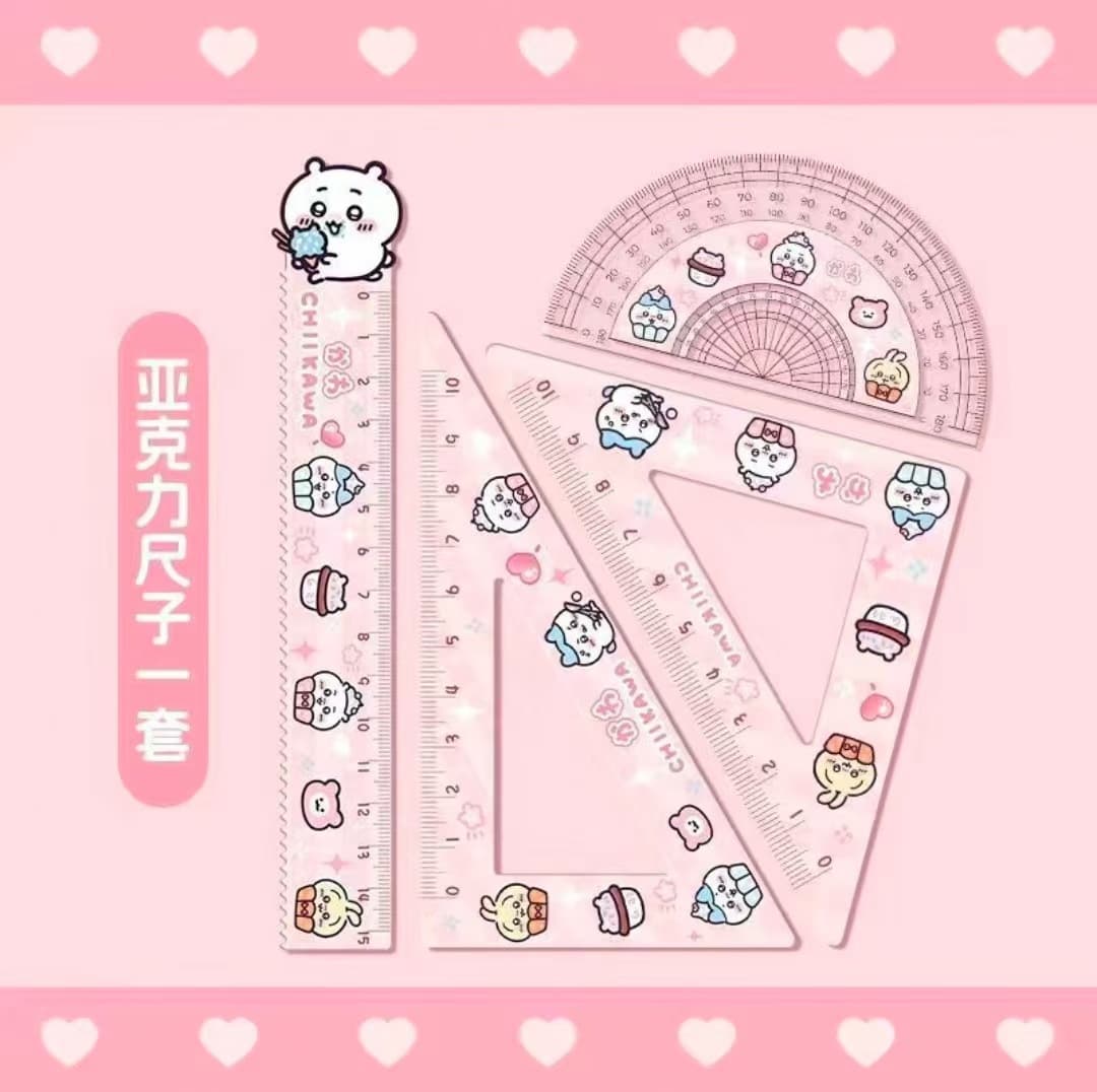 Ice cream white ji yi ruler set