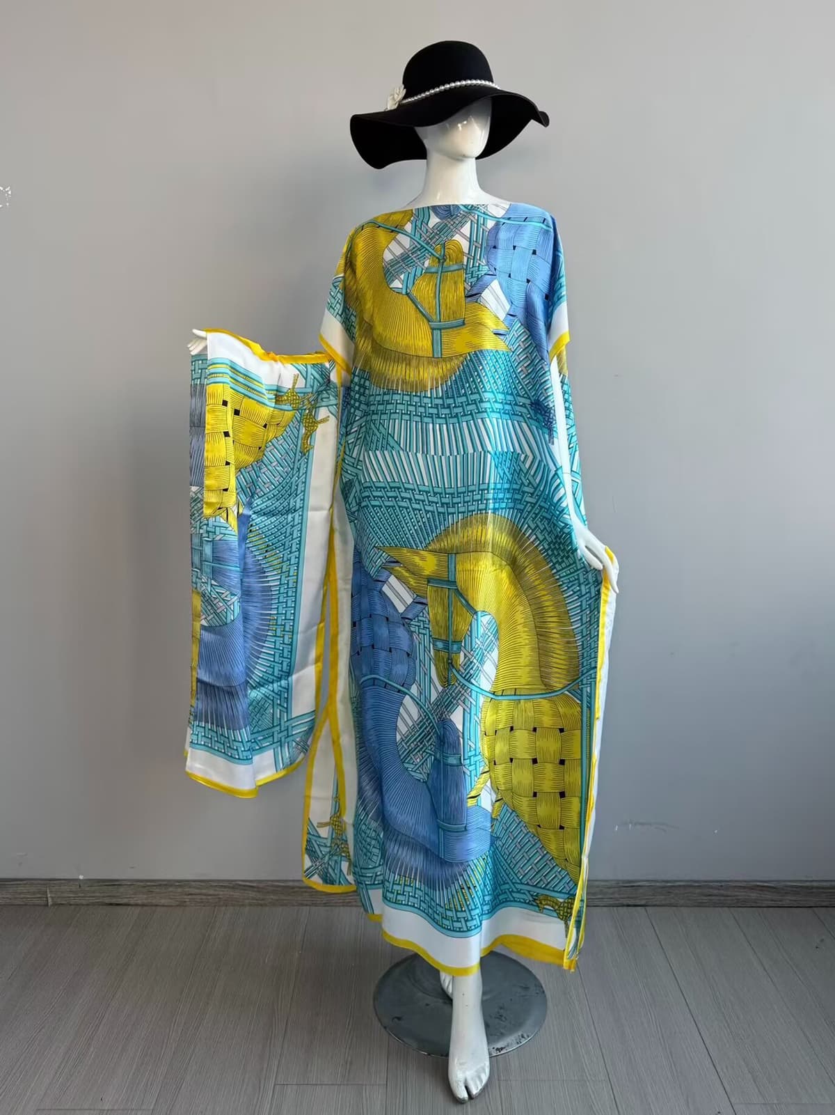 151 - accordion horse - blue, yellow, white