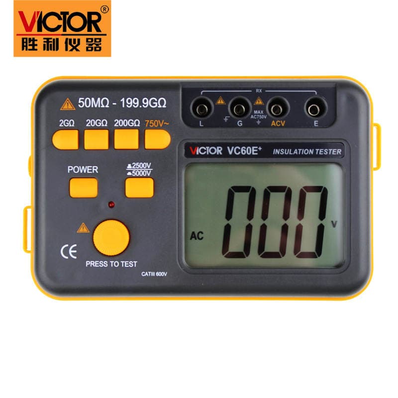 Victory Instruments VC60E Rəqəmsal Yüksək Gərginlikli Meqoohmmetr (İzolyasiya Müqaviməti Test Cihazı) 2