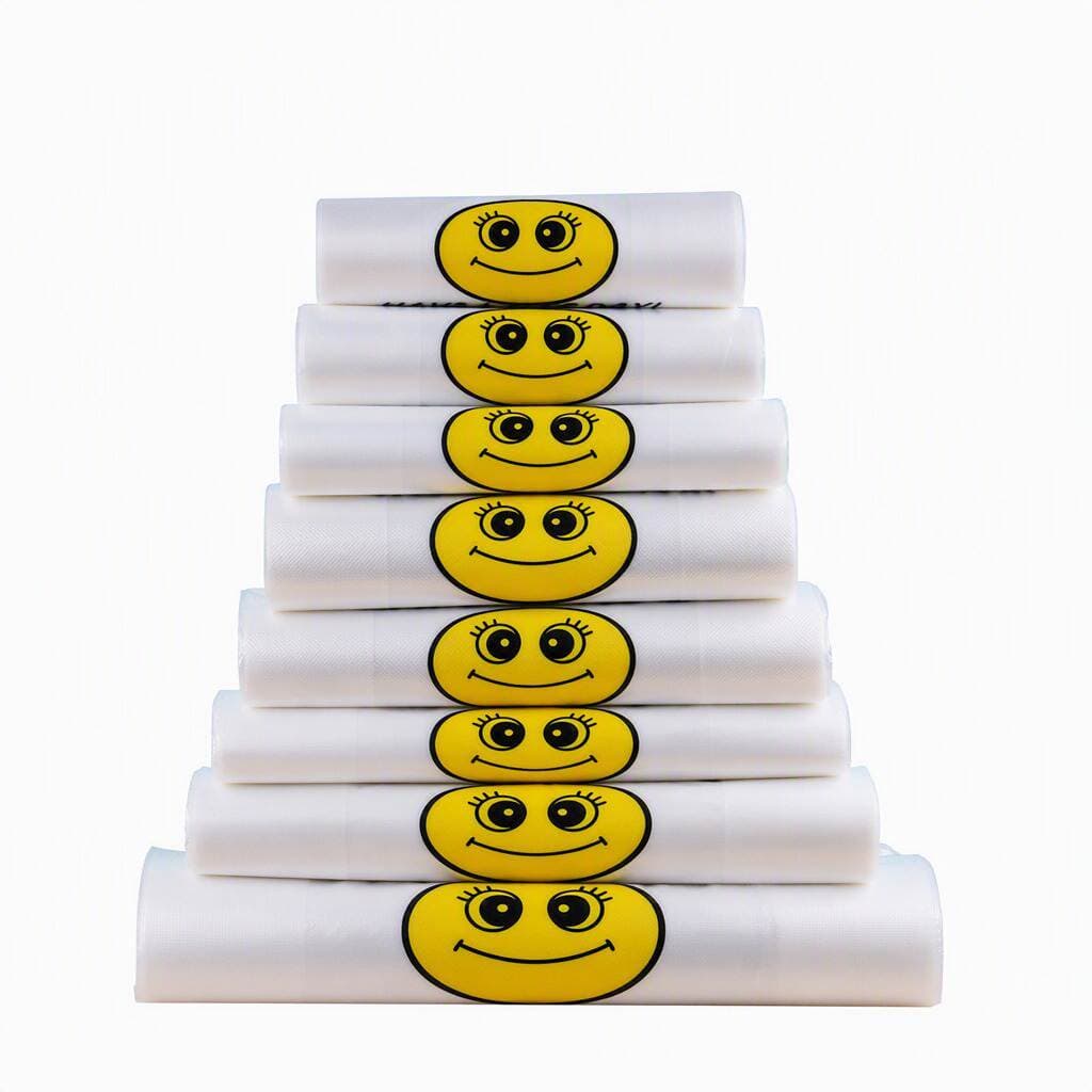 Thickened Smiley Face Plastic Packaging Bag Disposable Food Grade Packaging Convenience Bag Supermarket Shopping Satchel Vest Bag 5