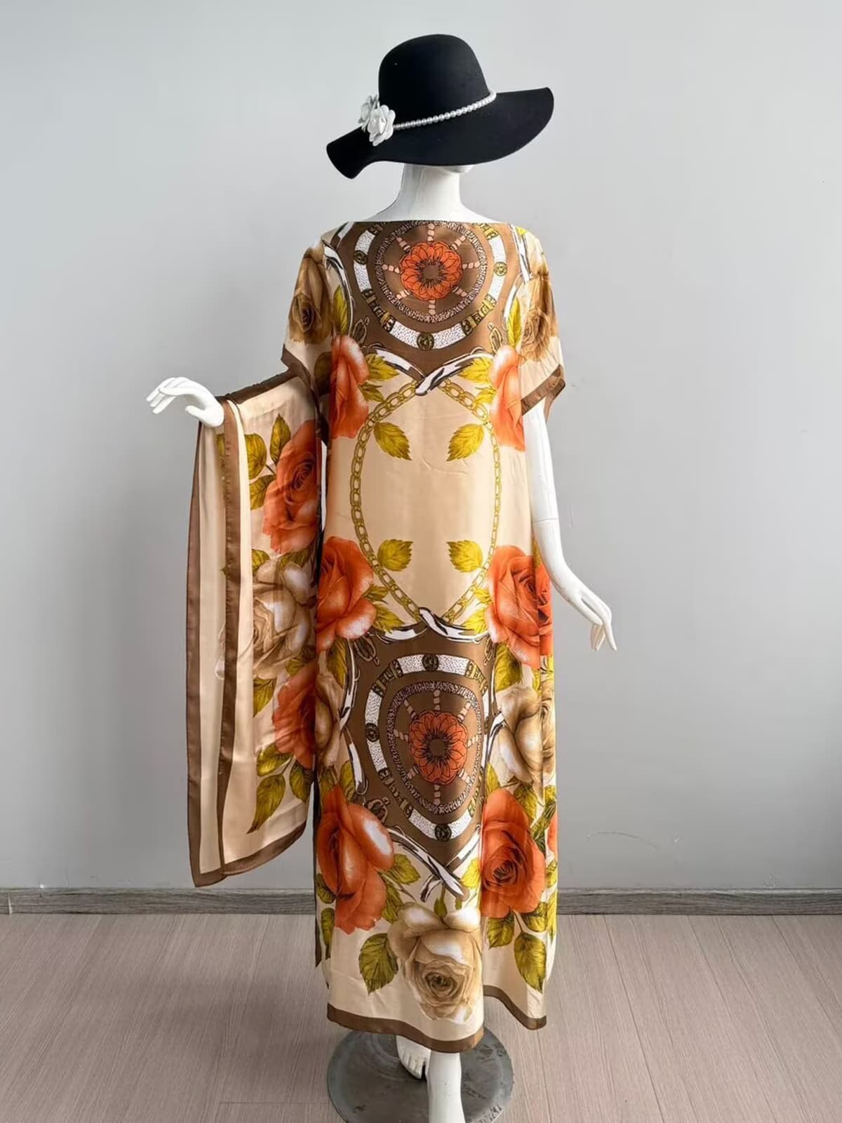 224 - gold chain rose - beige orange