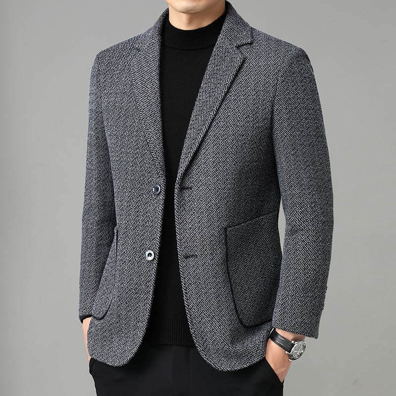Kişilər üçün dar kəsimli damalı blazer, bir düyməli, Koreya üslubu, payız-qış 3