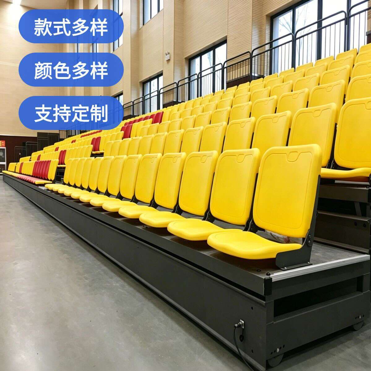 Stadium Bleacher Seating Construction Cases, Gymnasium Spectator Seating Installation, Stadium Bleacher Projects 3