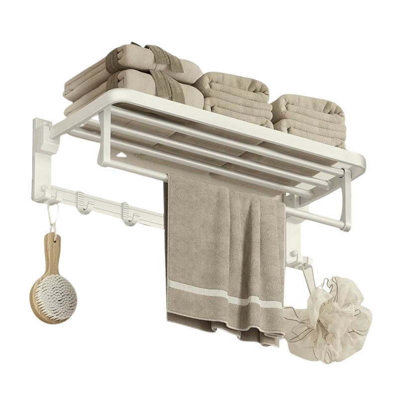 Punch-free Cream-style Towel Rack Toilet Milk White Bath Towel Rack Bathroom Bathroom Hardware Pendant Set 5