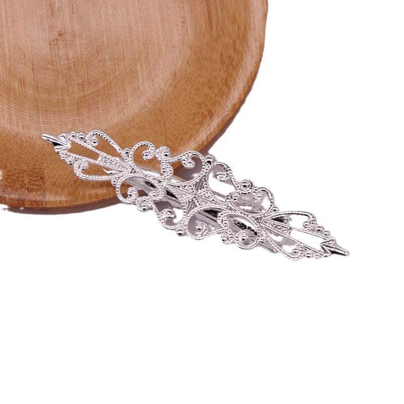New Product Promotion Antique Handmade Hanfu diy Headwear Material Duckbill Clip Side Clip Brass Hairpin with Welded Film 4