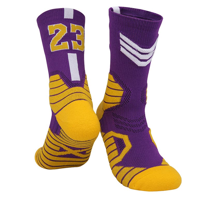 Purple and white no. 23-children's socks