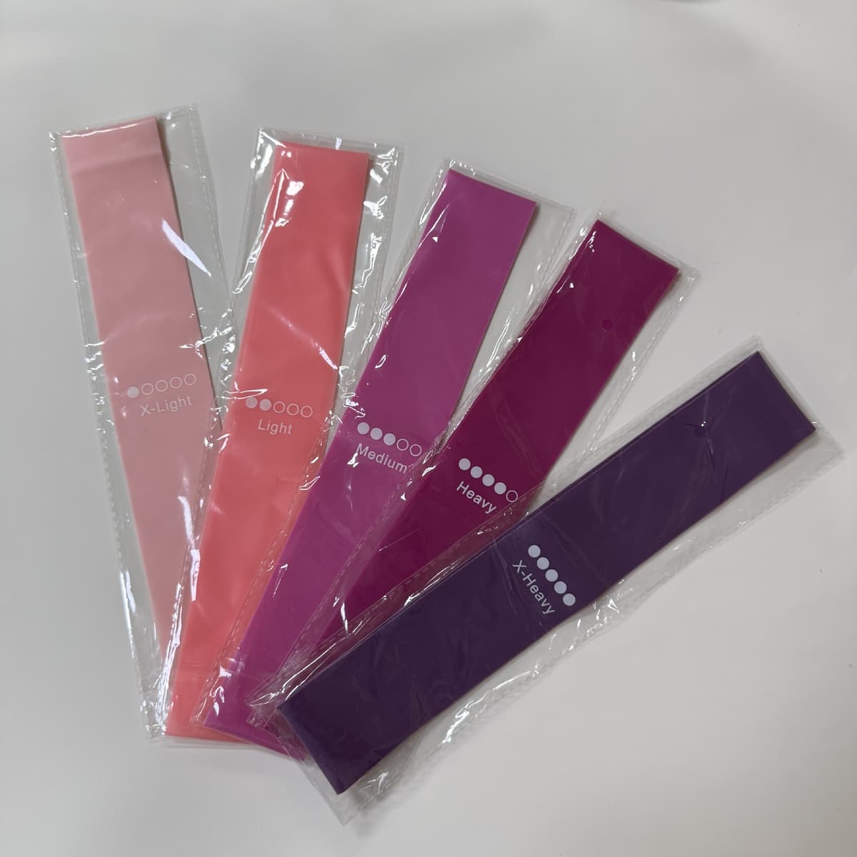 Gradient pink 5 resistance band set + strength scale