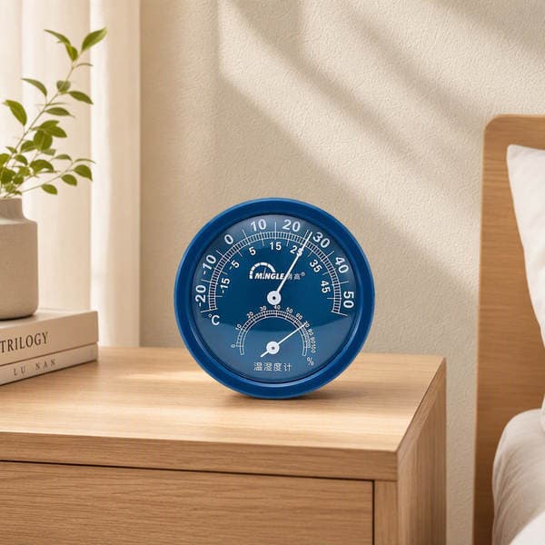Minggao Th108 Yüksək Dəqiqliqli Divara Quraşdırılan Dairəvi Daxili Temperatur və Rütubət Ölçən