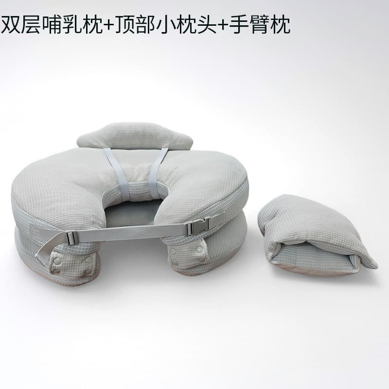 Multifunctional Nursing Pillow - Gray, Category A for Mother and Baby - Shipped in Compressed Form