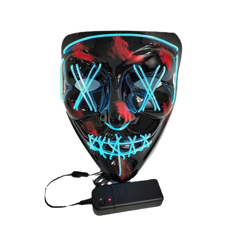 Halloween Glowing Mask El Cold Light Dance Party Carnival Props Cold Light Electronic Multi-Color Portable Soft 5