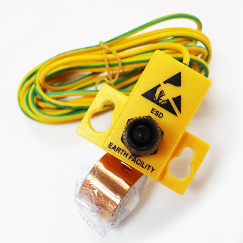 Yellow grounding socket EPA equipment assembly with 2 m copper foil adhesive with wire 3 m Banana plug EarthFacility 1