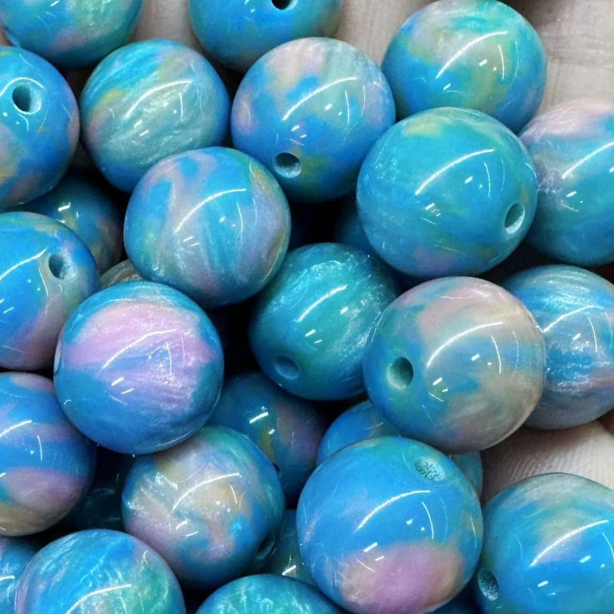 10 gilt oil painting beads resin round beads