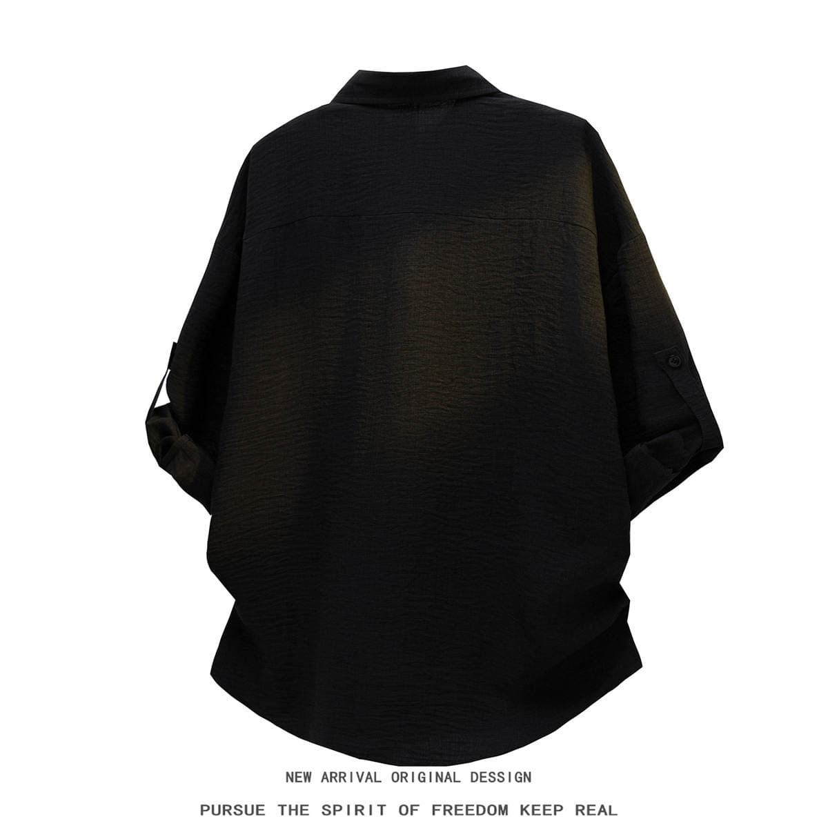 Unisex yay nazik sərbəst kəsim böyük ölçülü üç-dörddəbir qol köynək-jaket 5