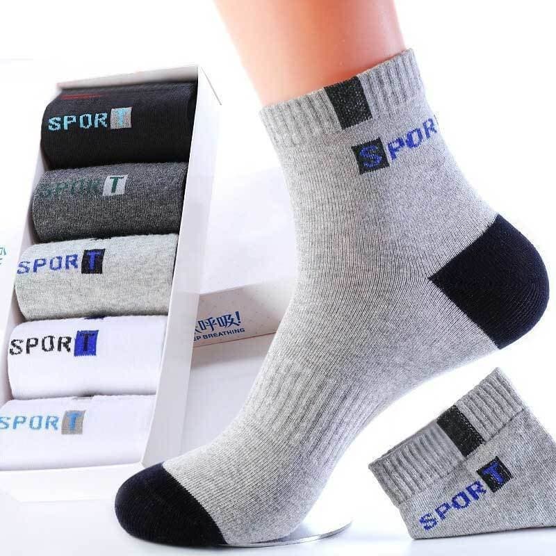 Men's mid-length spotr (10 pairs/pack of 5 colors mixed)