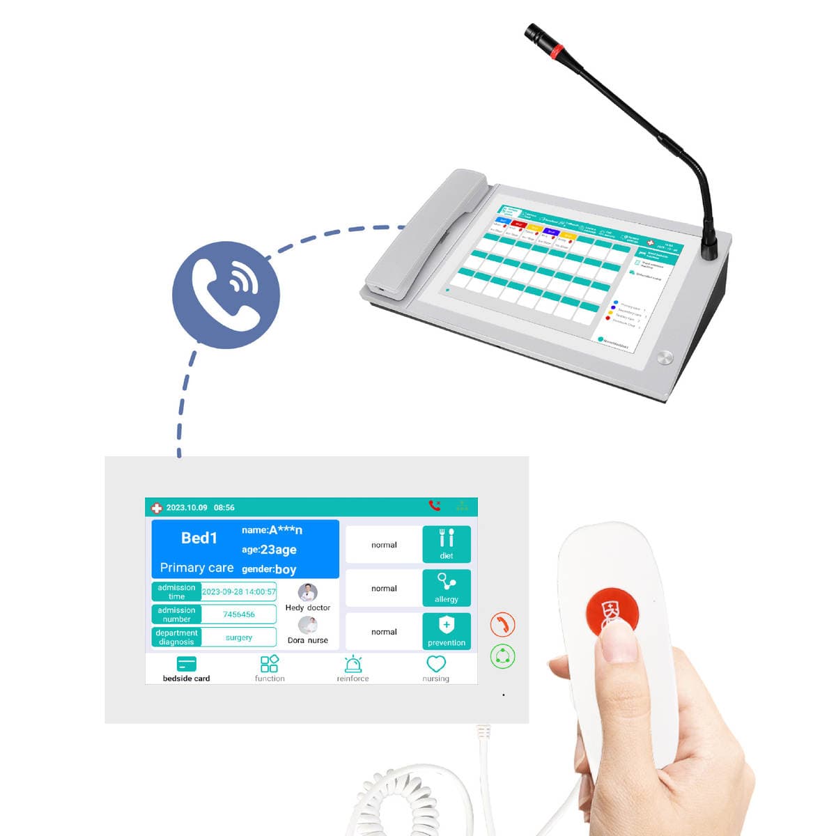 Hospital Information Management Host, Hospital Ward Call Intercom System, Voice Communication System, Call Device Optional 2