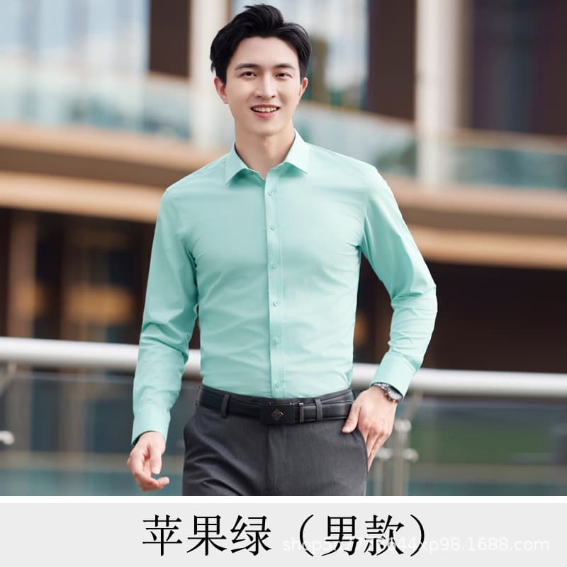 Men's long sleeve apple green shirt