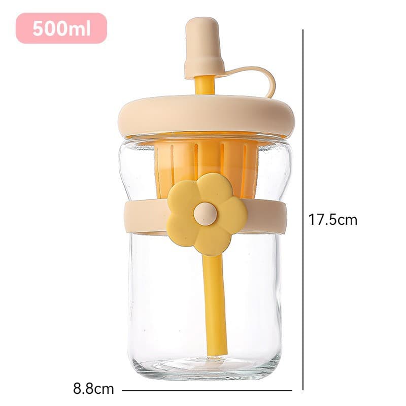 ☆※★Yellow flower cup (with straw)☆※★