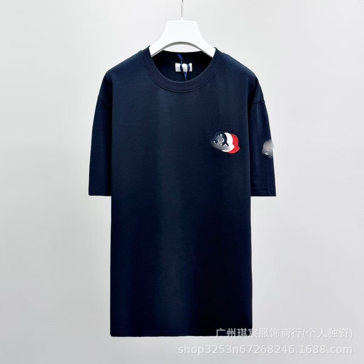 Navy blue three-label