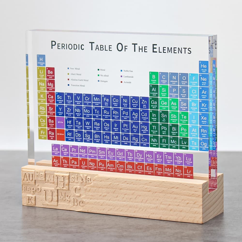 Colorful letter model + chemical embossed imported beech wood base without light