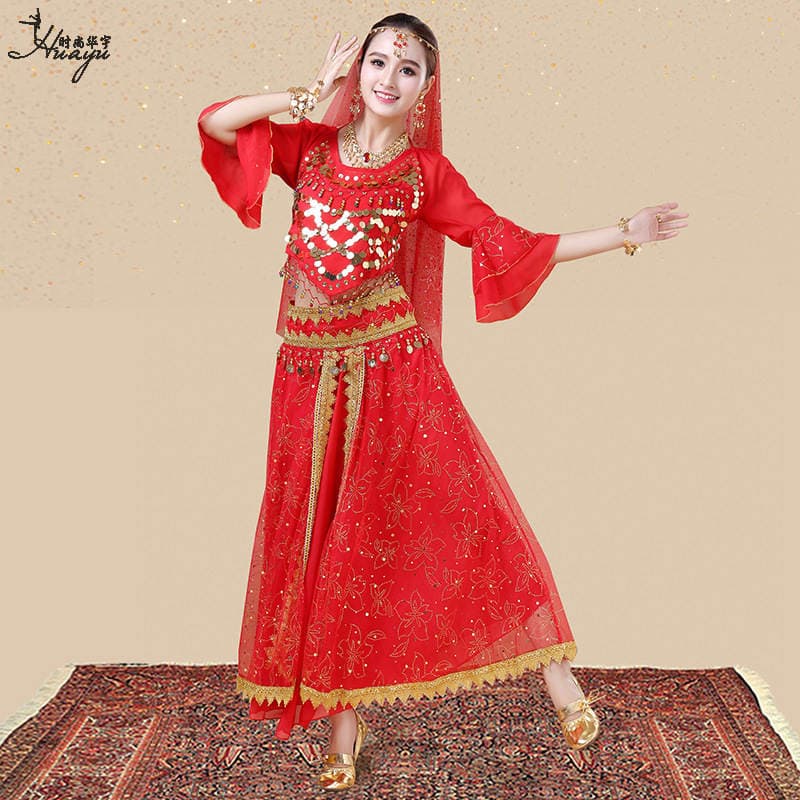 Huayu Dance Spring and Summer New Indian Dance Belly Dance Dance Table Performance Costume Festival Stage Crown Set 3