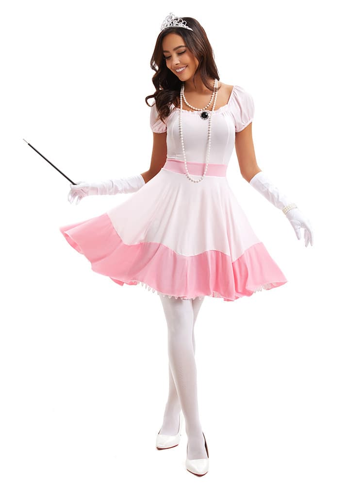 Princess peach dress [skirt + gloves + crown]