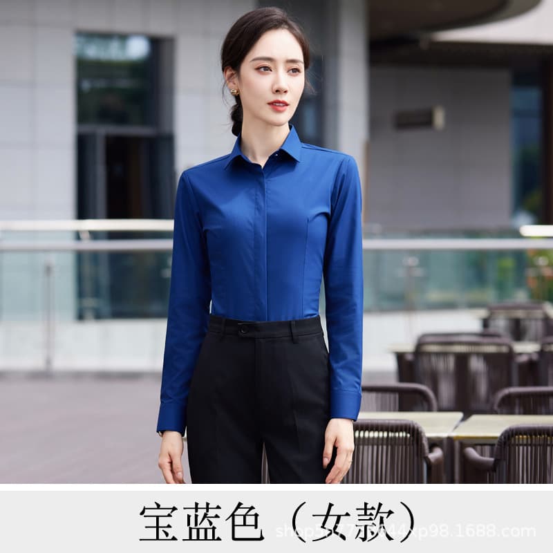 Women's long sleeve royal blue shirt