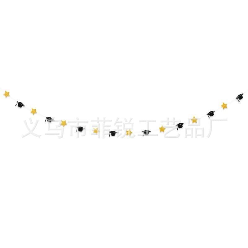Dfq644-3 golden star black doctoral hat 2m horizontal latte art