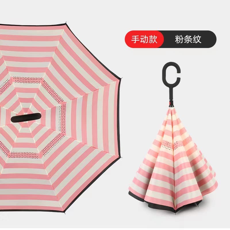 Pink stripes-hand open