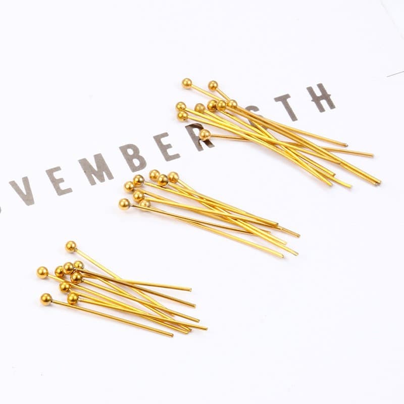 Vacuum electroplated 18k gold ball needle