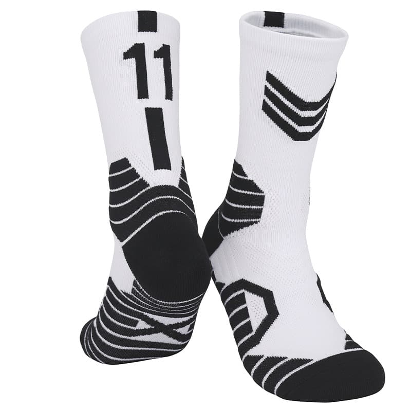 White and black size 11-adult socks