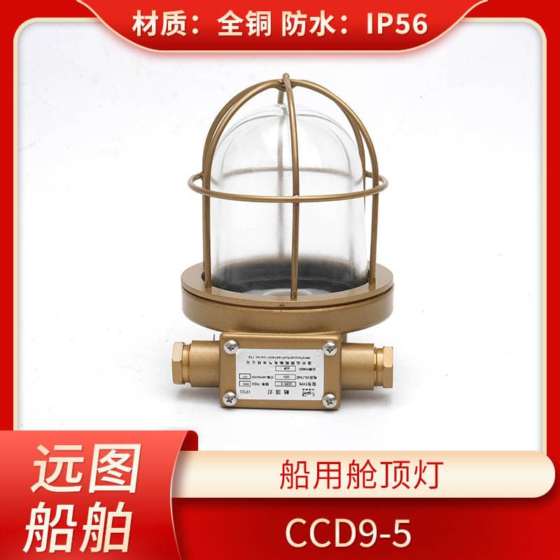 Marine Copper Incandescent Cabin Ceiling Light Ccd9-5/5A Cargo Compartment Lighting 220V24V Transparent Green Red 1