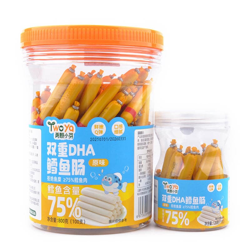 Two Small Sprouts Double Dha Cod Sausage 70% Cod Content Barreled Fish Sausage Shrimp Flavor Original Corn Ham Sausage 4