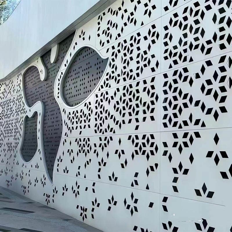 Guangdong Direct Sales Punched Aluminum Veneer Fluorocarbon Spray-Painted Aluminum Plate Carving Processing Exterior Wall Decoration Perforated Aluminum Veneer 3
