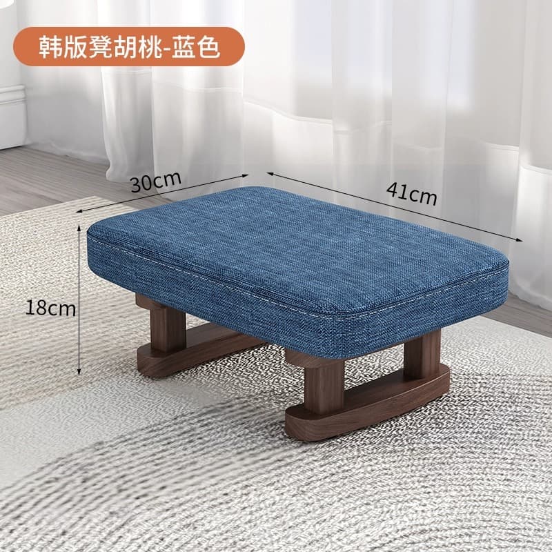 Walnut stool legs—blue