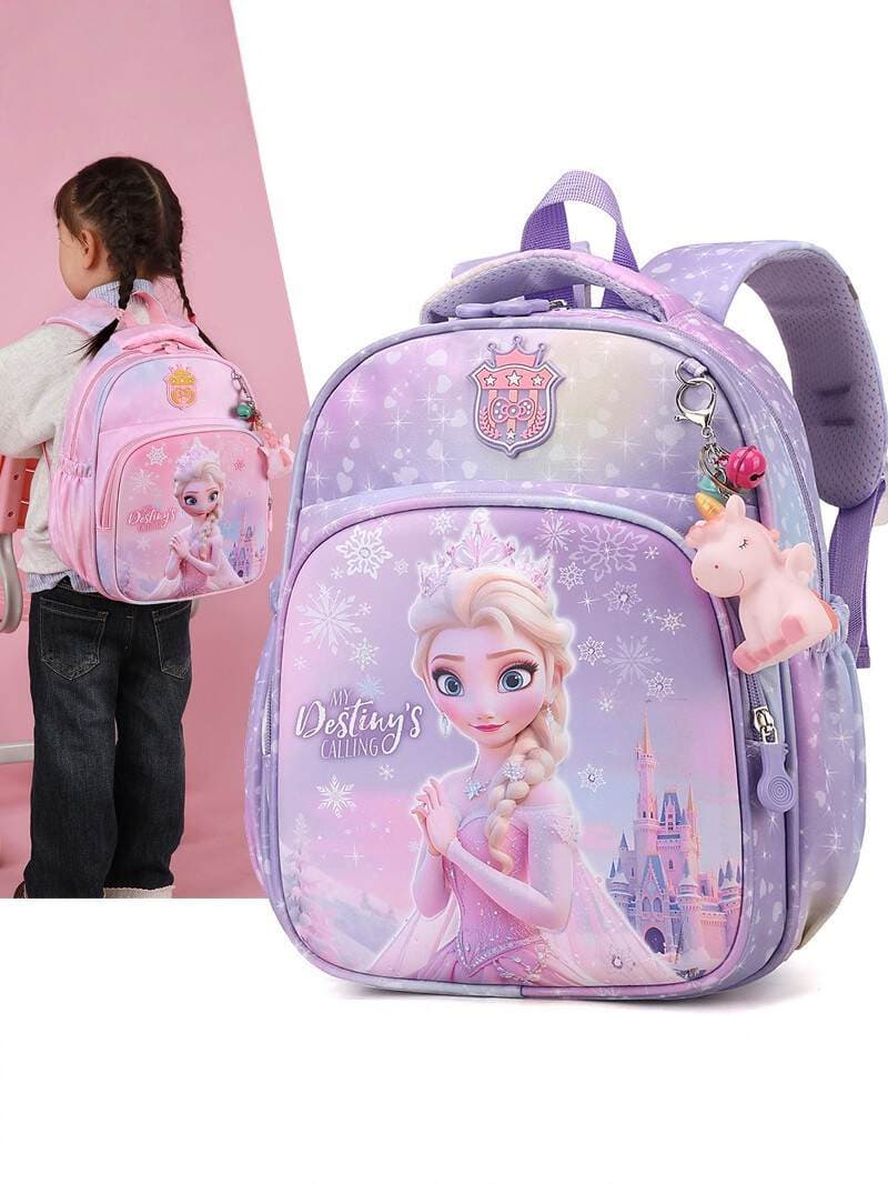 Qızlar üçün “Elsa Unicorn” dizaynlı yüngül, onurğanı qoruyan məktəb çantası 3
