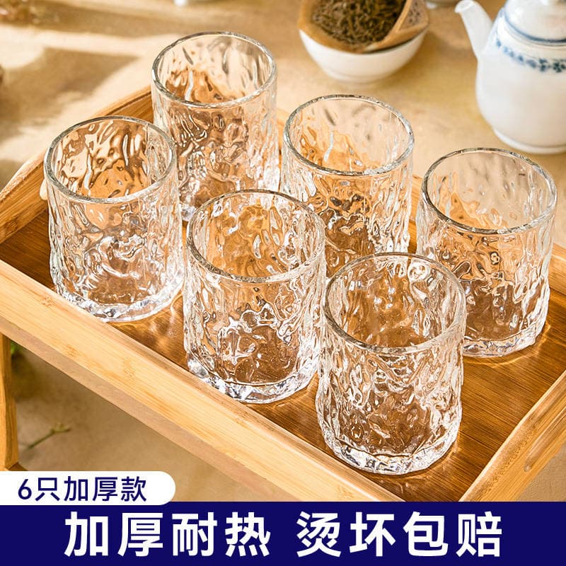 6-Pack Thickeneded Heat-Resistant Glass Household Transparent Drinking Cup Tea Cup Milk Juice Beer Cup Set 1