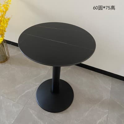 Lauren black gold 60 round + black iron feet
