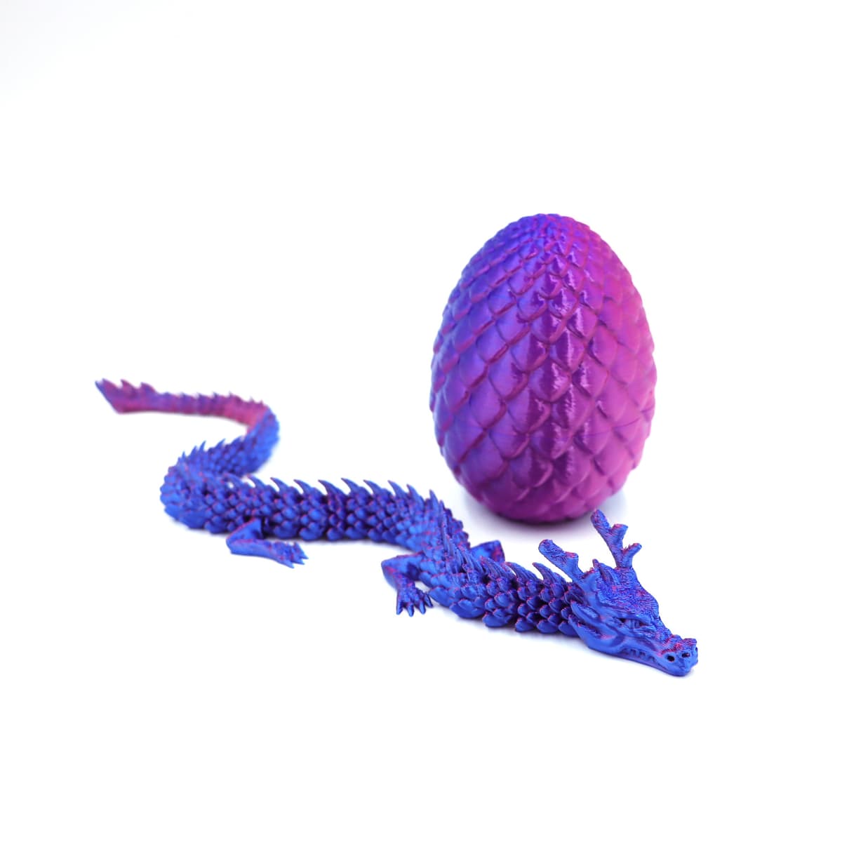 Red and blue: 8.5cm dragon egg + 30cm chinese dragon [authentic 3d printing]