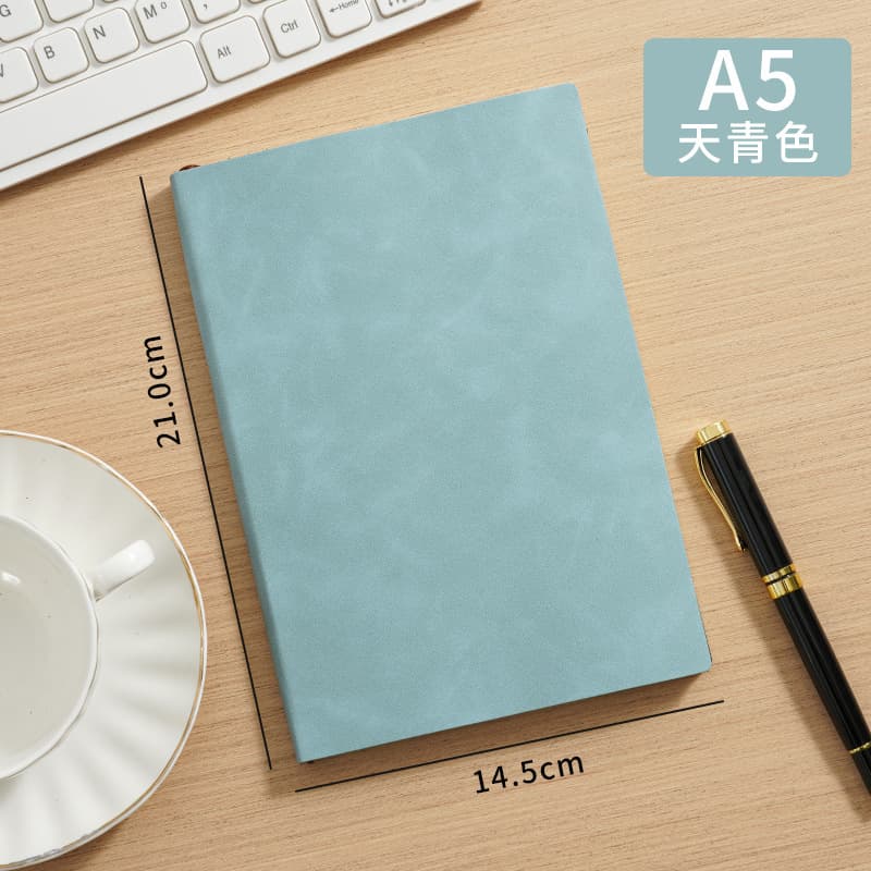 Light blue a5pu leather book/200 pages