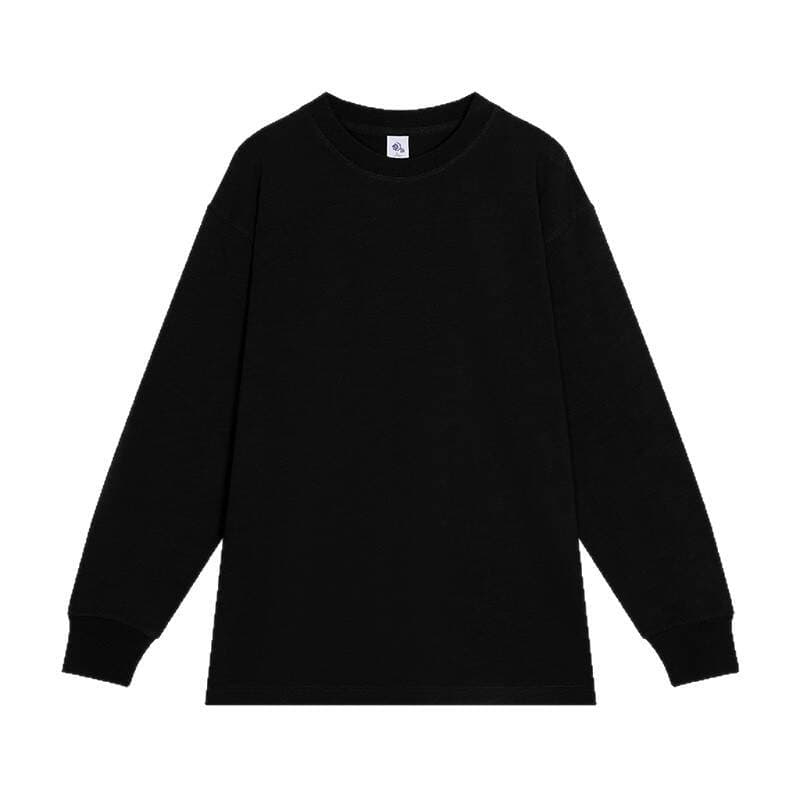 Ame-Kaji Retro Round-Neck Trendy Brand Basic Loose Bamboo Cotton Washed Unisex Long-Sleeve T-Shirt Base Layer 5