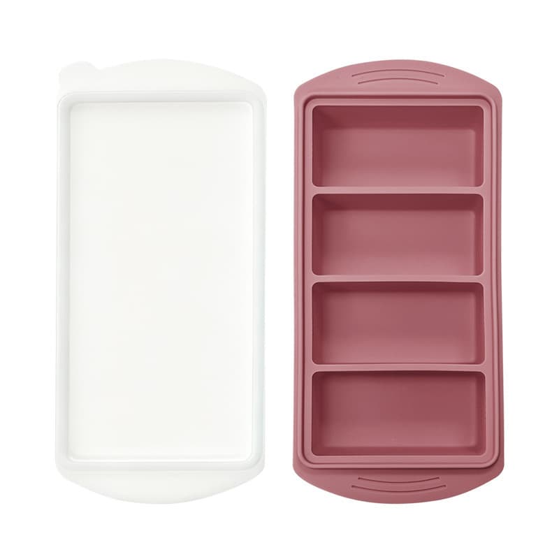 4-compartment new ice cube tray - warm red