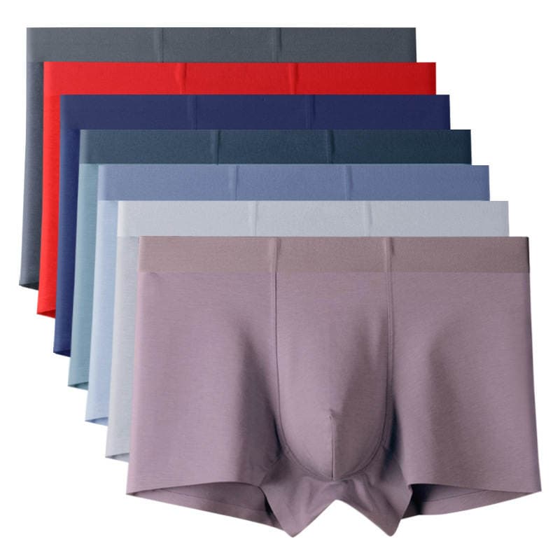 60 Xinjiang long staple cotton underwear men's solid color cotton seamless mulberry silk 7A antibacterial boxer shorts wholesale 5