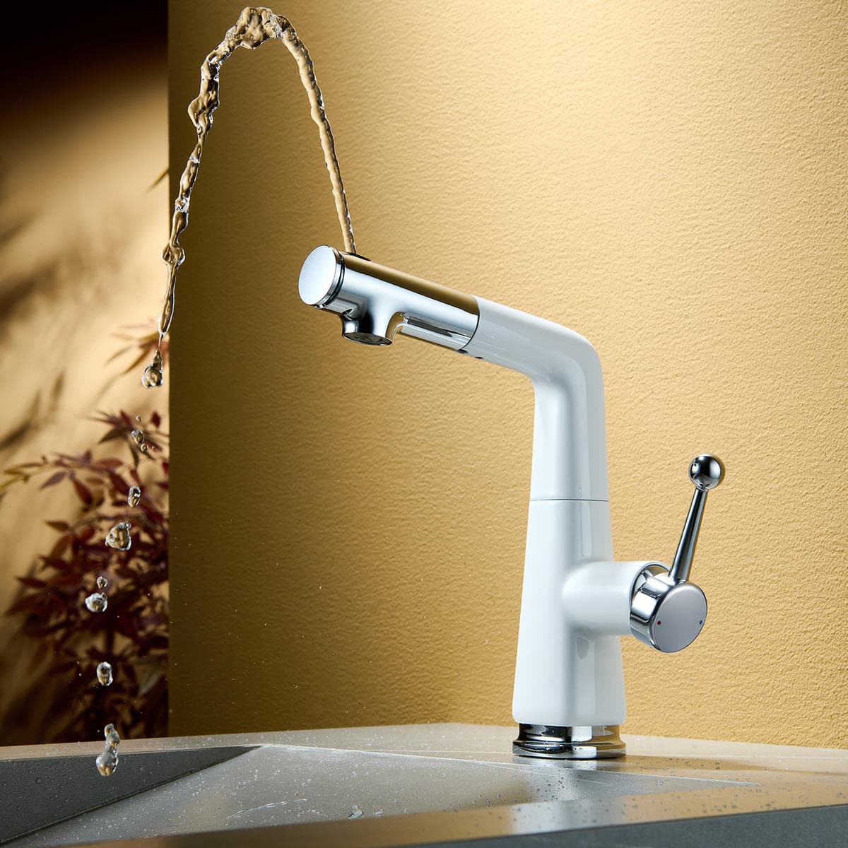 Carefully Selected All-Copper Pull-Out Basin Faucet, Hot and Cold, for Home Use, Adjustable and Rotatable, Bathroom Washbasin Faucet 4