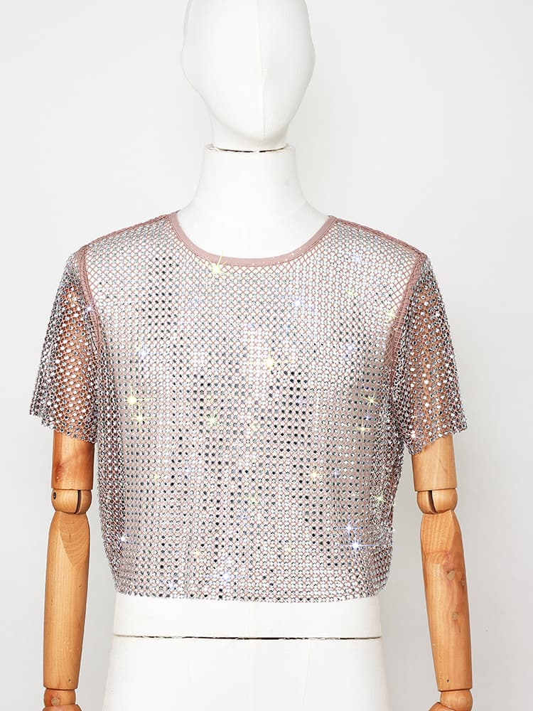 Glass diamond - nude pink