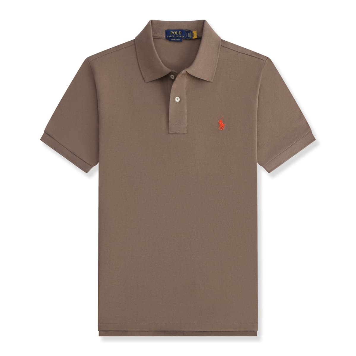Brown apricot orange label