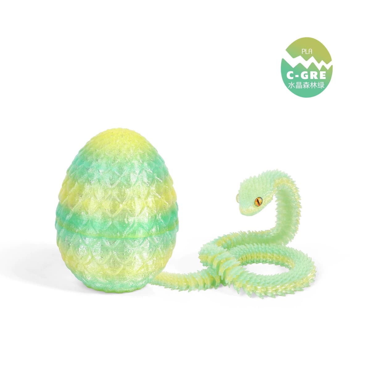 8.5cm dragon egg 30cm viper - crystal forest green (color effect random)
