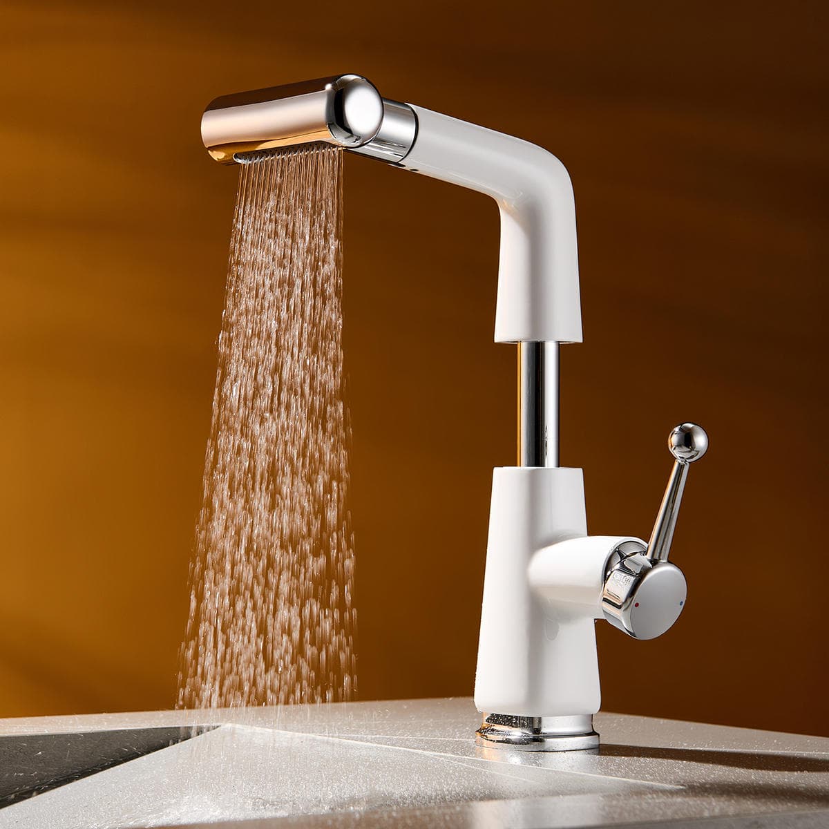 Carefully Selected All-Copper Pull-Out Basin Faucet, Hot and Cold, for Home Use, Adjustable and Rotatable, Bathroom Washbasin Faucet 2